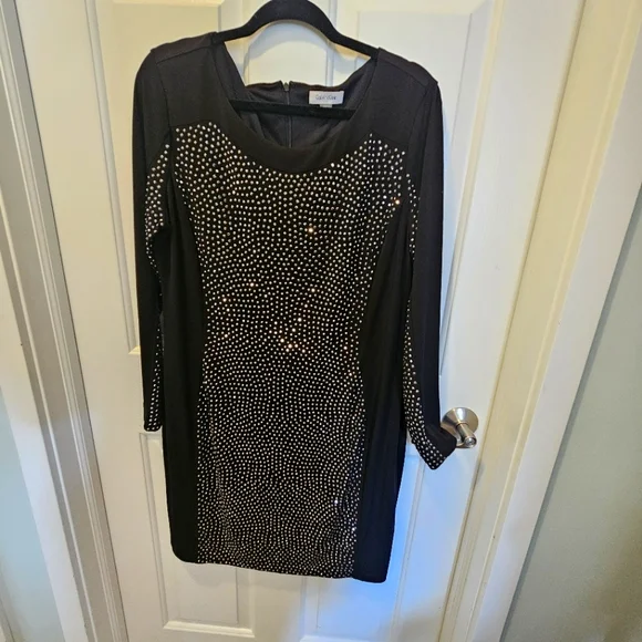 Calvin Klein Black dress with sequin front - Picture 1 of 5